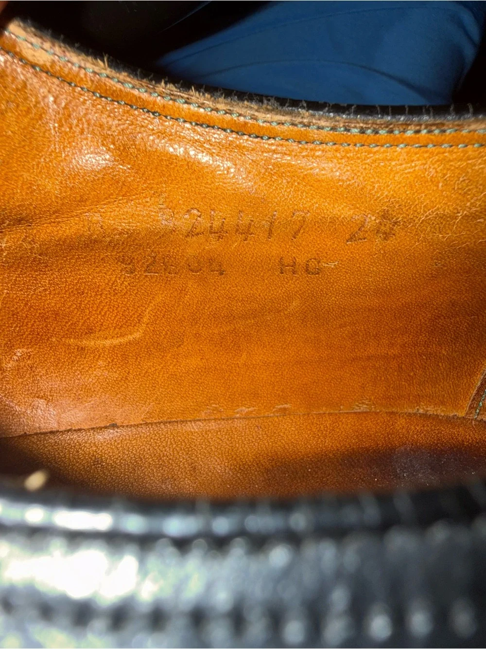 VTG 1967 Florsheim Imperial  Black Long Wing Wingtips 12 B Cat’s Paw Heels .